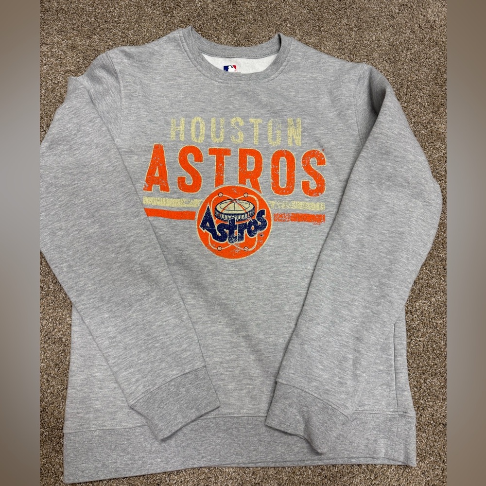 Men’s medium (women’s large) Houston Astros crew neck sweater EUC